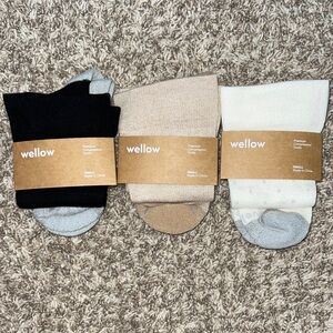 Wellow Women's Classic Socks Set - Black, Tan, and White (Set of 3)